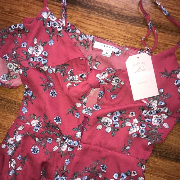 Red Floral Romper Is Here! - Picture 2 of 2